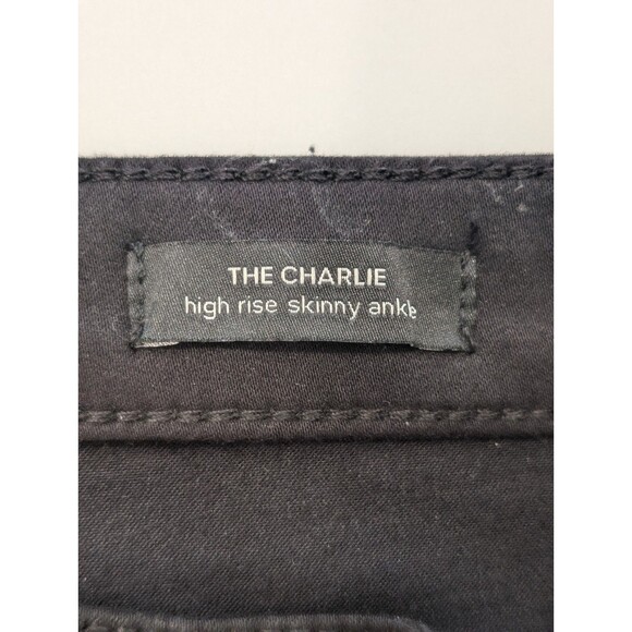 Joe's Jeans Black Sheen Skinny High Waisted 31 Ankle The Charlie - Picture 5 of 13